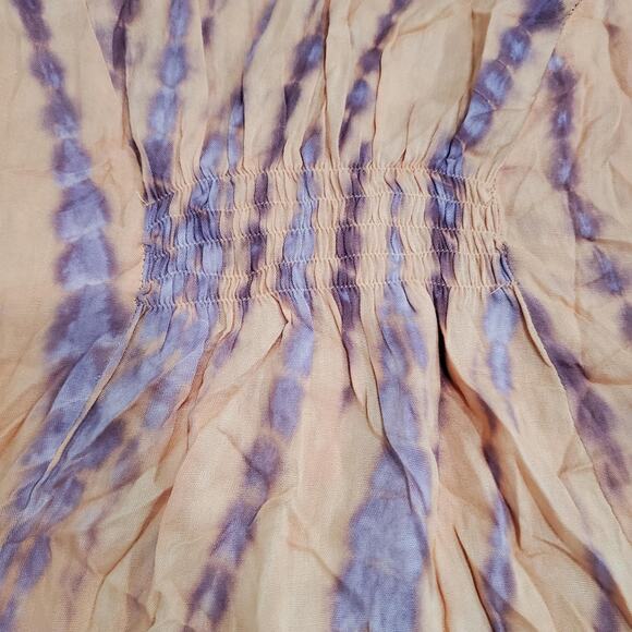 Soft Surroundings Dress Womens XL Orange Purple Tie Dye V Neck Boho A-Line - Picture 11 of 12